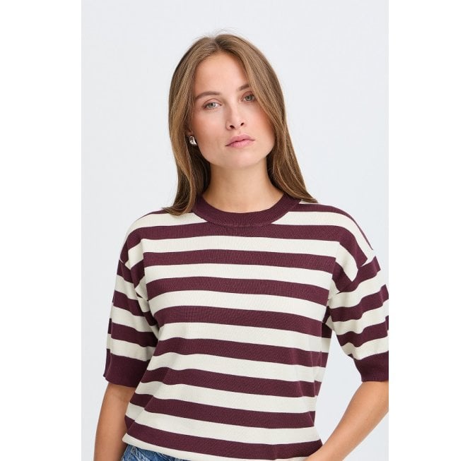 B.YOUNG Bymmorla Tshirt Fig/Birch Stripe