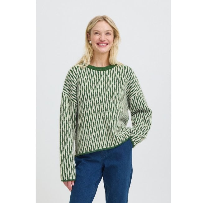 B.YOUNG Byojula Jumper Artichoke Green Abstract