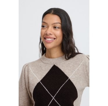 Byosmilla Ss Jumper Humus Mel. Argyle