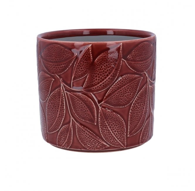 Berry Leaves Stoneware Pot Cover, Small