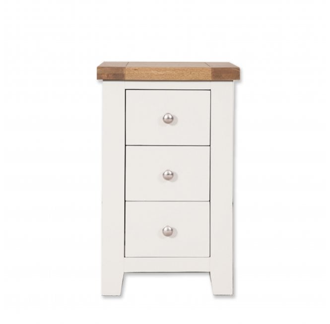 Calbourne White 3 Drawer Bedside Cabinet