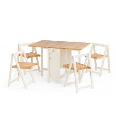 Clatterford White / Natural Dining Set