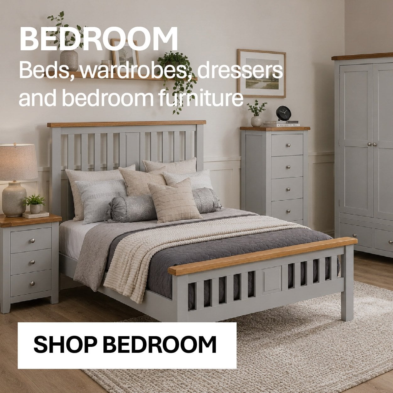 Bedroom furniture including wardrobes, chests and bedside tables