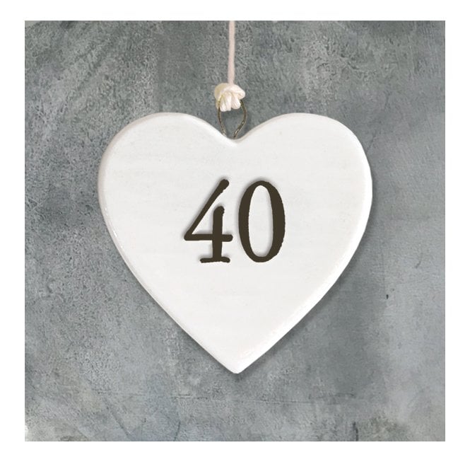East of India Porcelain Heart - 40 