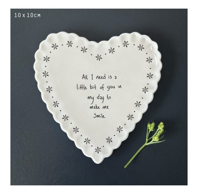 East of India Scallop heart coaster - Little bit of you