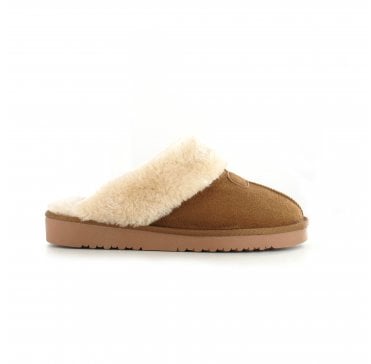 Jill Faux Fur Slipper – Chestnut