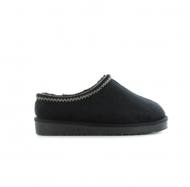 Ella Kelly Faux Fur Slipper – Black