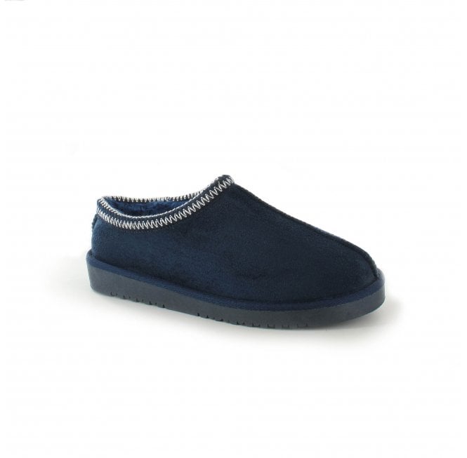 Ella Kelly Faux Fur Slipper - Navy