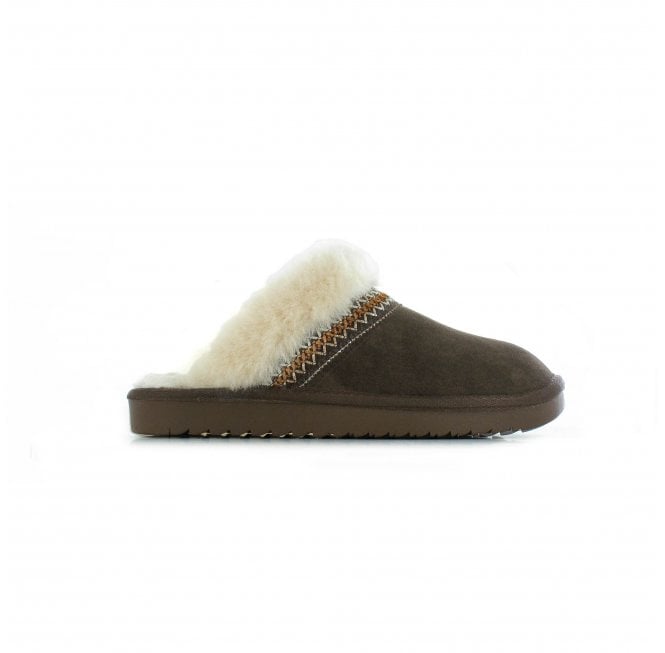Ella Taylor luxury faux fur lined slippers - Brown