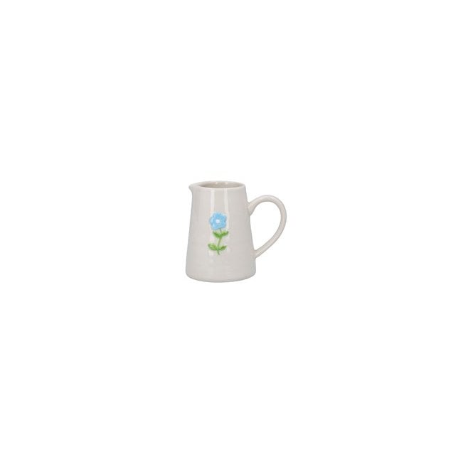 Gisela Graham Stoneware Mini Jug - Blue Flower, 