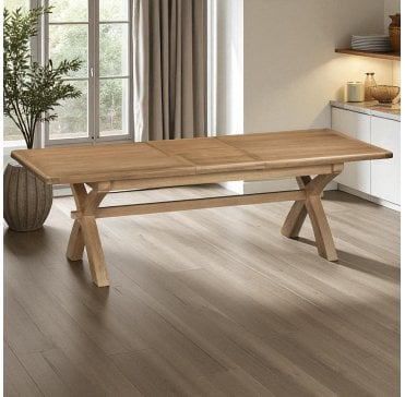 Hanover Cross Leg Extending Dining Table - 2/2.5m