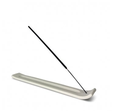 Ceramic Incense Ash Catcher Ski - White