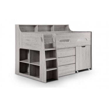 Jupiter Midsleeper Bed - Grey oak Finish