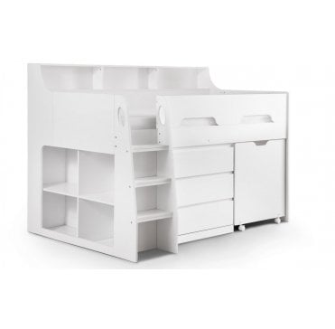 Jupiter Midsleeper Bed - White Finish