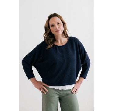PENNY JUMPER PLAIN KNIT - NAVY