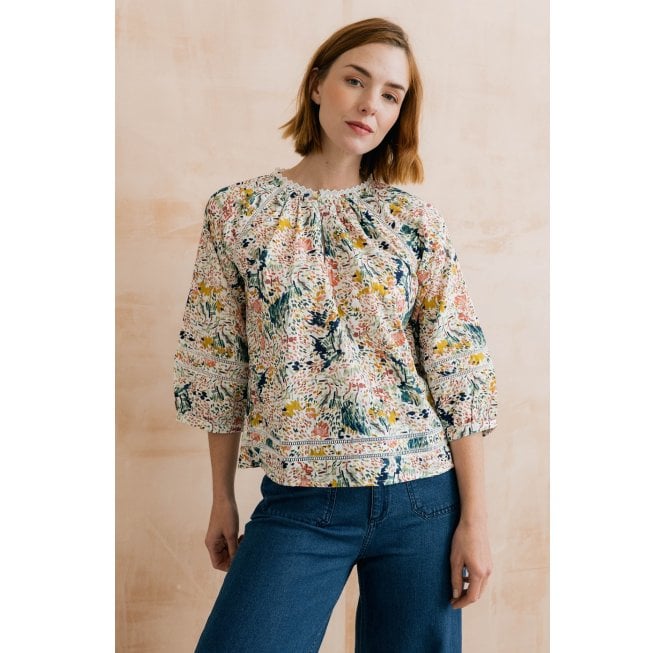 Lily & Me ZOE 3/4 SLEEVE BLOUSE HARDING - ECRU