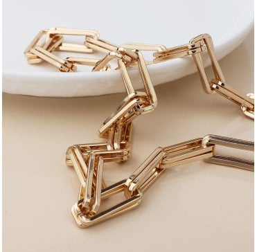 FAUX GOLD PLATED PAPERCLIP CHAIN NECKLACE