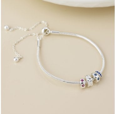 SILVER PLATED MULTI RING WITH CRYSTALS SNAKE BRACELET