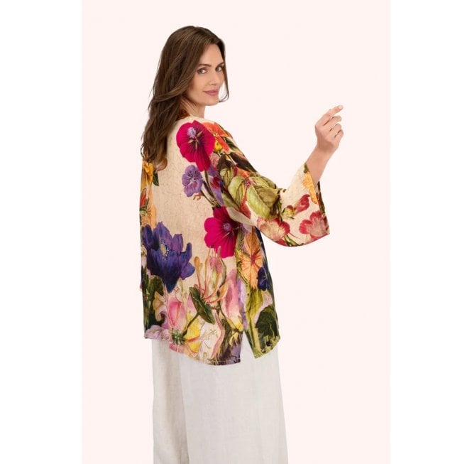 Powder Cream Posy Mid-length Kimono