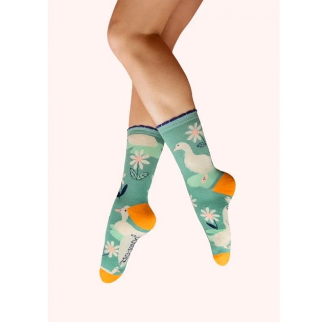 Powder Daisy Ducks Ankle Socks