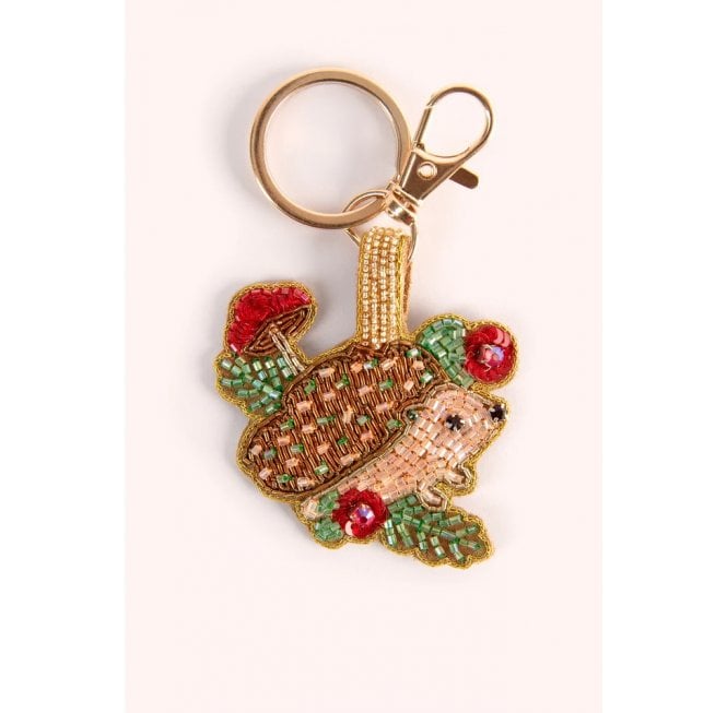Powder Hedgehog Beaded Keyring