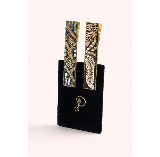 Powder Midnight 1920's Sparkle (Navy), Pack of 2 Hair Bars
