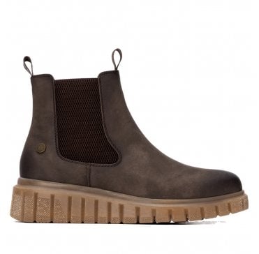 Flatform Ankle Boot - Brown