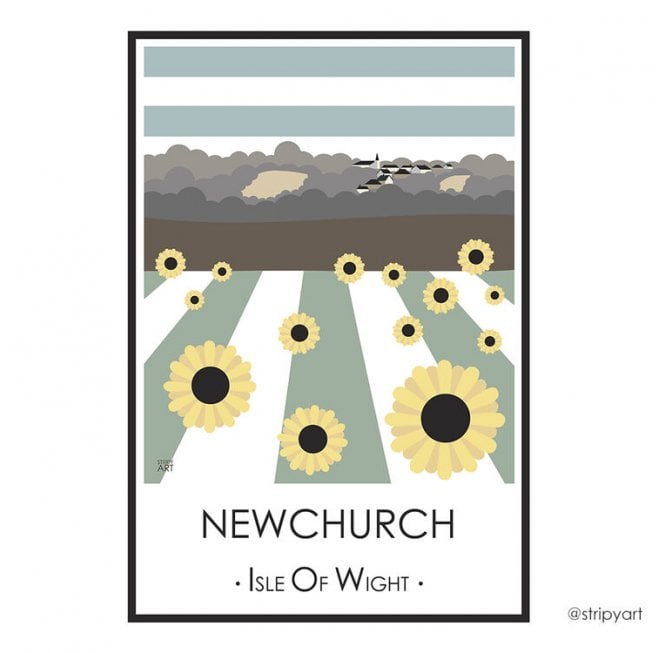 Stripy Art - Newchurch - A3 print