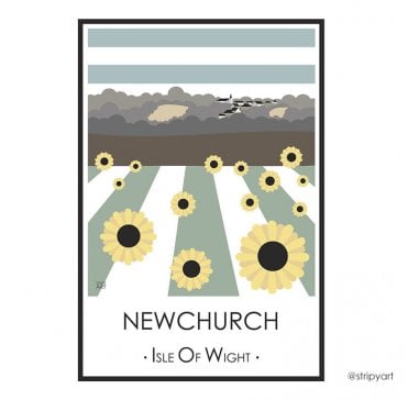 Stripy Art - Newchurch - A3 print