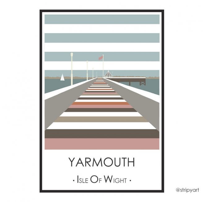Stripy Art - Yarmouth Pier - A3 print