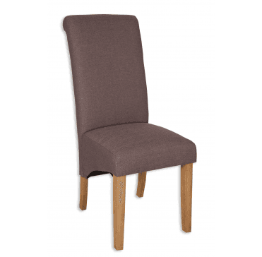Upholstered Straight Back Dining Chair - Coffee