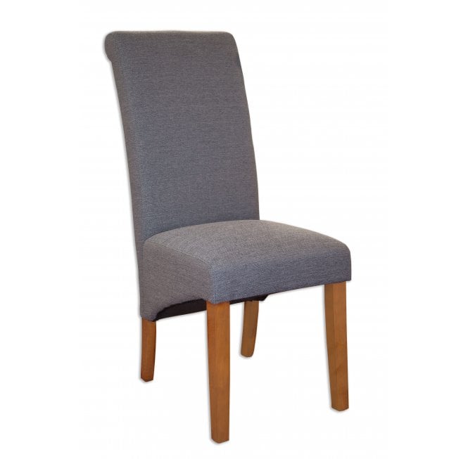 Upholstered Straight Back Dining Chair - Slate