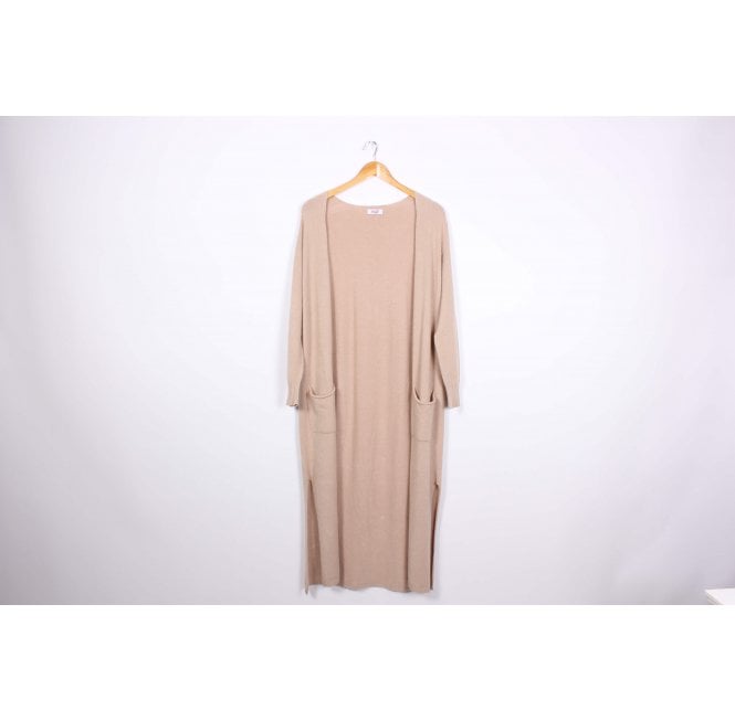 Winter Neutrals Luxe Camel Long Panel Pocket Knitted Cardigan