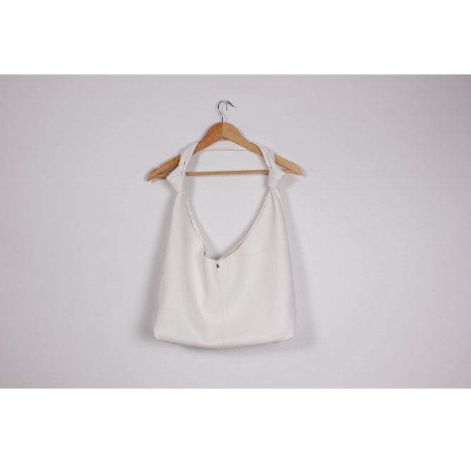 Winter Neutrals White Slouch Tote Bag with Internal Clutch Bag