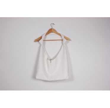 White Slouch Tote Bag with Internal Clutch Bag