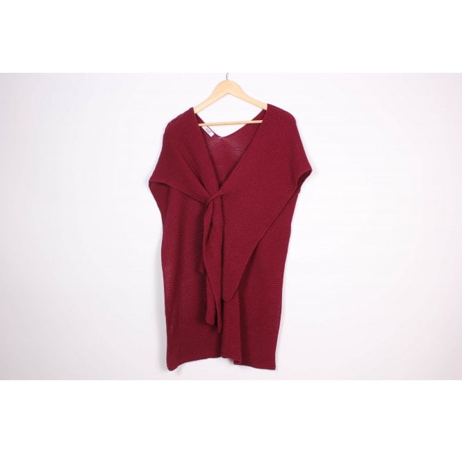 Winter Woodland Bordeaux Wrap Over Knitted Shawl