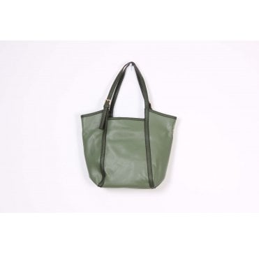 Faux Leather Green Handbag